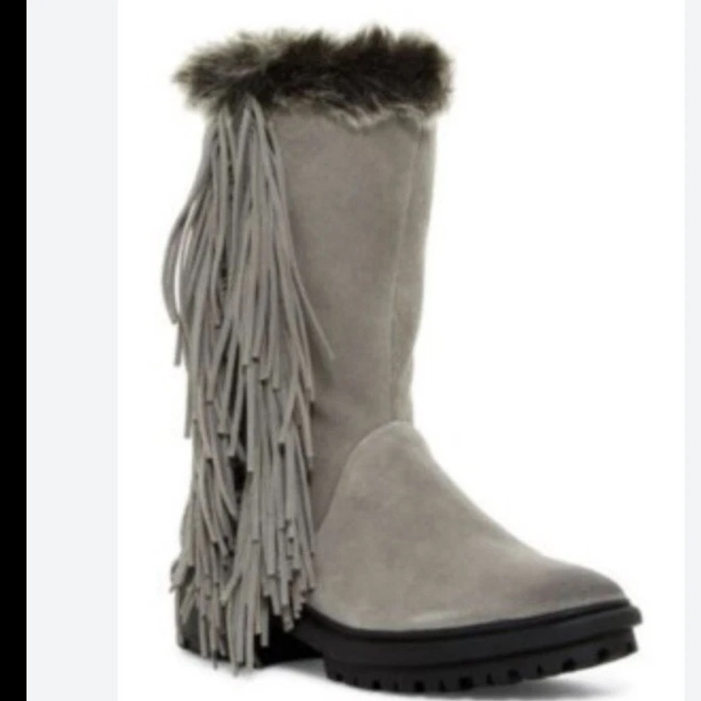 Sam Edelman Tilden Faux Fur Fringe Boots Worn Once!